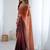 multicolor ombre beads and stones satin designer saree