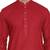 red cotton men's kurta with white churidar pajama