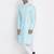 light blue cotton men's kurta with white churidar pajama