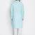 light blue cotton men's kurta with white churidar pajama