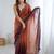 multicolor ombre beads and stones satin designer saree