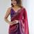 multicolor ombre beads and stones satin saree