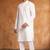 white cotton men's kurta with white pants