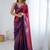 multicolor ombre beads and stones satin saree