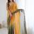 multicolor ombre embroidered satin saree
