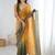 multicolor ombre embroidered satin saree