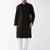 black cotton men's kurta with white churidar pajama