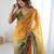 multicolor ombre embroidered satin saree