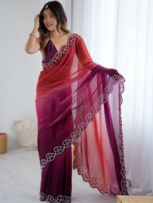 multicolor ombre zari satin designer saree 3