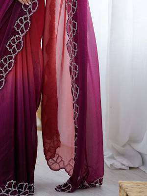 multicolor ombre zari satin designer saree 4
