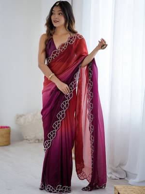 multicolor ombre zari satin designer saree 5