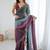 multicolor embellished ombre beads & stones zari satin saree