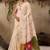 cream floral embroidered muga cotton saree with unstitched blouse
