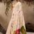 cream floral embroidered muga cotton saree with unstitched blouse