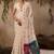 off white floral embroidered muga cotton saree with unstitched blouse