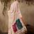 off white floral embroidered muga cotton saree with unstitched blouse