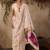 off white floral embroidered muga cotton saree with unstitched blouse