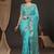 Blue woven design zari silk blend banarasi saree
