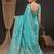 Blue woven design zari silk blend banarasi saree
