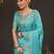 Blue woven design zari silk blend banarasi saree