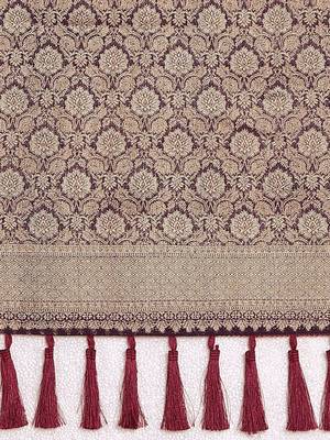 burgundy ethnic motifs georgette designer banarasi saree 5