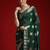 green ethnic motifs woven design zari georgette banarasi saree
