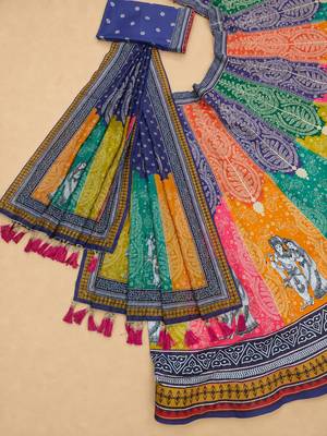 Navratri Print Rayon  Lehenga Choli Online 5
