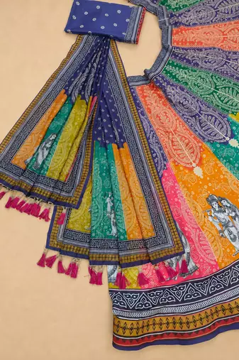 Navratri Print Rayon  Lehenga Choli Online