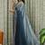 teal art silk blend ombre stone work saree