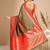brown ethnic woven design zari art silk blend banarasi saree
