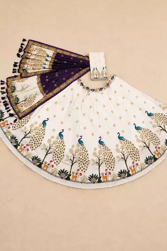 Navratri Print Rayon  Lehenga Choli Blouse