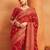 red ethnic motifs poly georgette designer saree