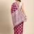 burgundy & silver-toned ethnic woven design organza banarasi saree
