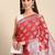 red red & silver-toned ethnic woven design organza banarasi saree
