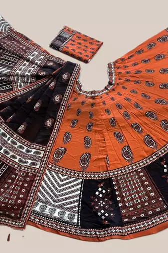 Navratri Print Rayon  Lehenga Choli Kaizen