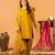 Dark-yellow silk blend embroidered farshi salwar set