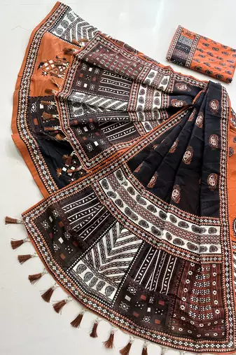 Navratri Print Rayon  Lehenga Choli Kaizen