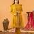 Dark-yellow silk blend embroidered farshi salwar set
