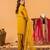 Dark-yellow silk blend embroidered farshi salwar set
