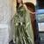 Olive silk blend stone work sharara set