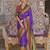 Violet ethnic motifs printed zari sungudi saree