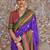 Violet ethnic motifs printed zari sungudi saree