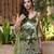 Olive silk blend stone work sharara set