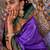 Violet ethnic motifs printed zari sungudi saree