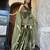 Olive silk blend stone work sharara set
