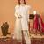 Off-white silk blend embroidered farshi salwar set