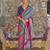 Grey ethnic motifs silk blend sungudi saree