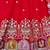 Red georgette embroidered flared gown set