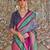 Grey ethnic motifs silk blend sungudi saree