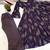 Dark-purple cotton print flared gown set
